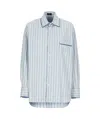 Etro Striped Pattern Shirt Asymmetric Hem In Blue