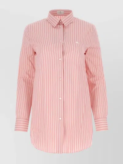 ETRO STRIPED SHIRT WITH EMBROIDERED PEGASO EMBLEM