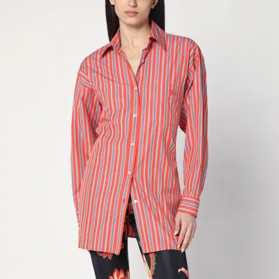 Etro Striped Shirt With Knotted Detail Women In Multi