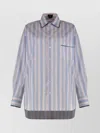 Etro Striped Shirt With Long Sleeves And Collar In Blue