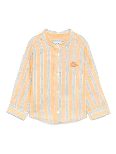 Etro Babies' Striped Shirt In Yellow