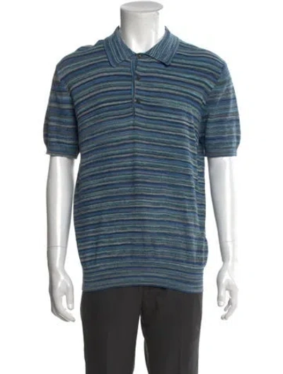 Pre-owned Etro Striped Short Sleeve Shirt In Blue