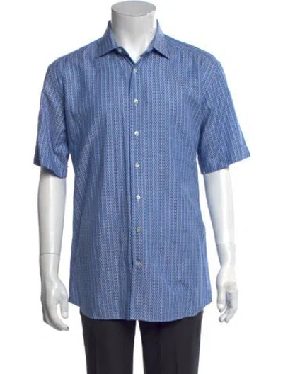 Pre-owned Etro Striped Short Sleeve Shirt In Blue