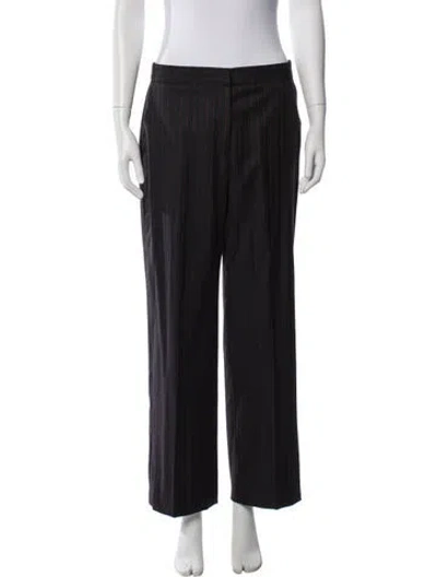 Pre-owned Etro Striped Straight Leg Pants In Black
