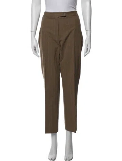 Pre-owned Etro Striped Straight Leg Pants In Brown