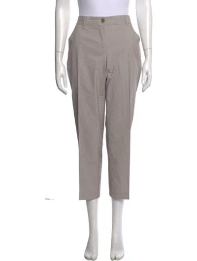 Pre-owned Etro Striped Straight Leg Pants In Gray