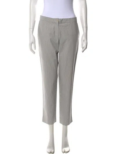 Pre-owned Etro Striped Straight Leg Pants In Gray