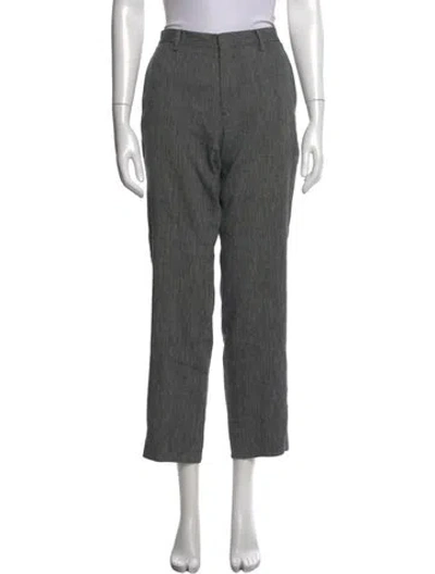 Pre-owned Etro Striped Straight Leg Pants In Grey