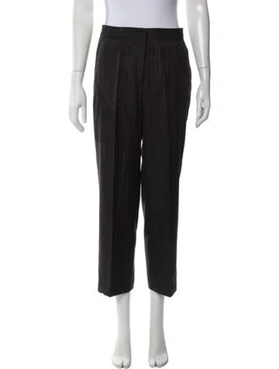 Pre-owned Etro Striped Straight Leg Pants In Grey