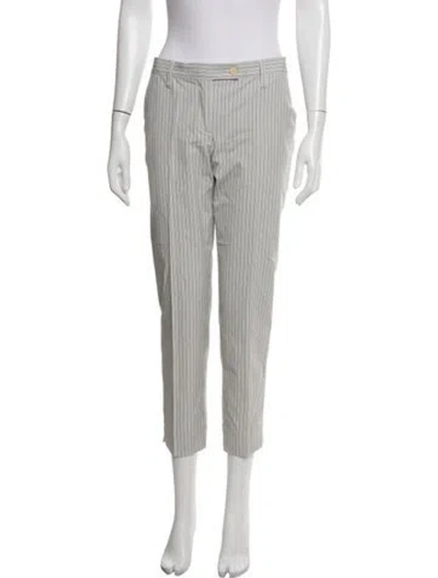 Pre-owned Etro Striped Straight Leg Pants In Neutrals