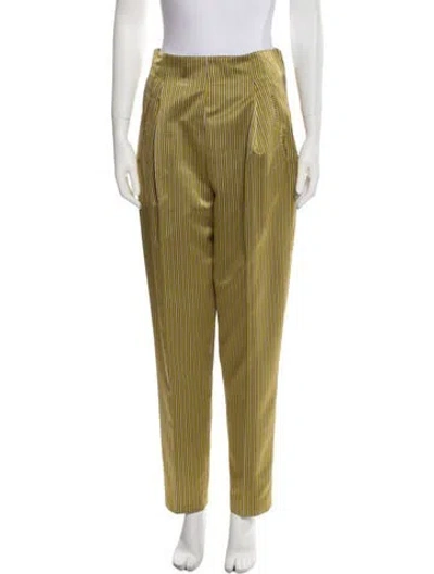 Pre-owned Etro Striped Straight Leg Pants W/ Tags In Yellow