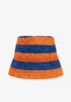 Etro Striped Straw Bucket Hat In Multi