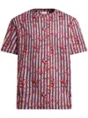 Etro Cotton T-shirt With Bird Pattern In Pink