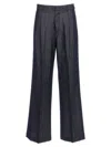 Etro Wool Suiting Wide Pants In Blue