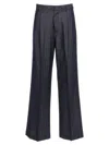 Etro Grey Wide Pants With Concealed Closure In Wool Blend Woman