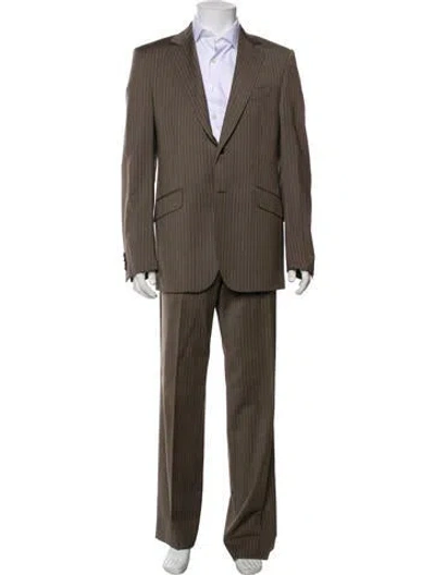Pre-owned Etro Striped Two-piece Suit In Green