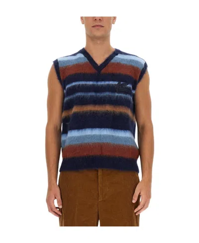 ETRO ETRO STRIPED V-NECK VEST