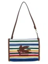Etro Viscose Pouch With Stripes And Top Handle