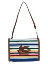 Etro Viscose Pouch With Stripes And Top Handle