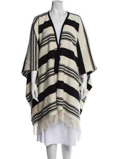 Pre-owned Etro Striped V-neck Sweater In Black