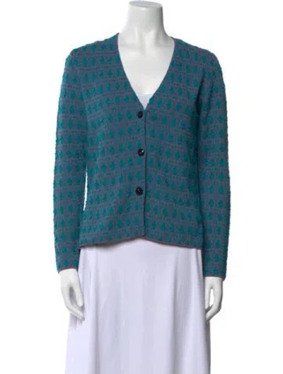 Pre-owned Etro Striped V-neck Sweater In Blue