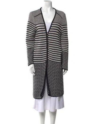 Pre-owned Etro Striped V-neck Sweater In Multi