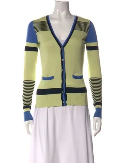 Pre-owned Etro Striped V-neck Sweater In Multi