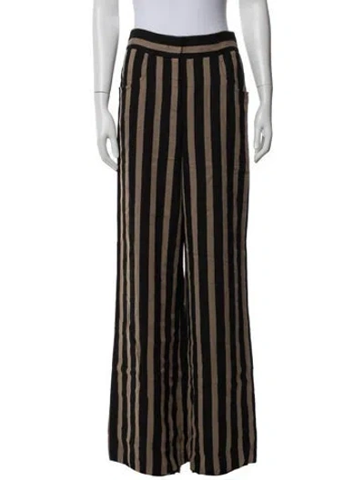Pre-owned Etro Striped Wide Leg Pants In Black/neutrals