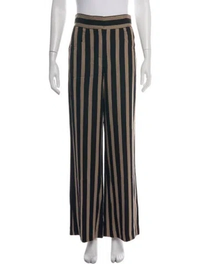 Pre-owned Etro Striped Wide Leg Pants In Black/neutrals