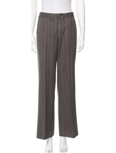 Pre-owned Etro Striped Wide Leg Pants In Gray