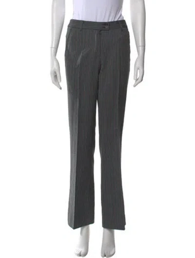 Pre-owned Etro Striped Wide Leg Pants In Gray