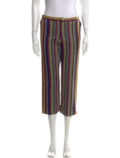 Pre-owned Etro Striped Wide Leg Pants In Multi