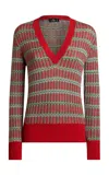 Etro Striped Wool-blend Knit Top In Red