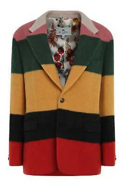 Pre-owned Etro Striped Wool Coat In Multicolor