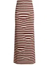 Etro Striped Wool Maxi Skirt In Red