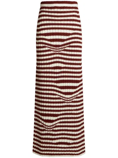 Etro Striped Wool Maxi Skirt In Multi