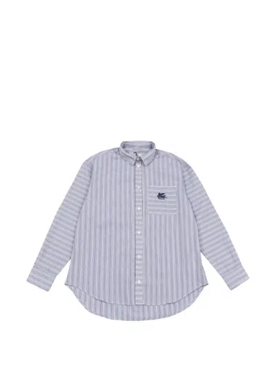 Etro Kids' Striped-pattern Shirt In Blue