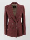 Etro Structured Lapel Buttoned Sleeve Jacket In Burgundy