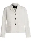 Etro Structured White Blazer With Notched Collar In White