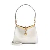 Etro Structured White Calf Leather Vela S Bag In Neutrals