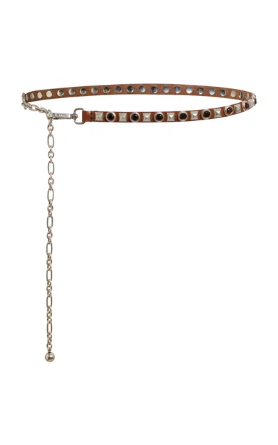 Etro Studded Belt In Brown
