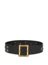 Etro Studded Leather Belt In Brown