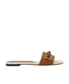 Etro Crown Me Slipper In Brown Leather In Brown