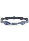 Etro Studded Suede Belt In Blue