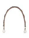 Etro Stud-embellished Leather Bag Handle In Brown