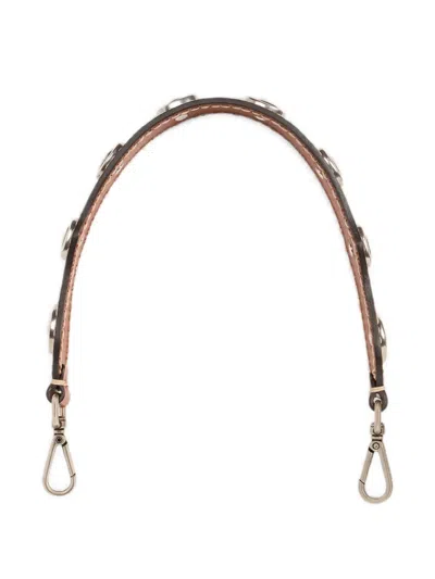 Etro Stud-embellished Leather Bag Handle In Brown
