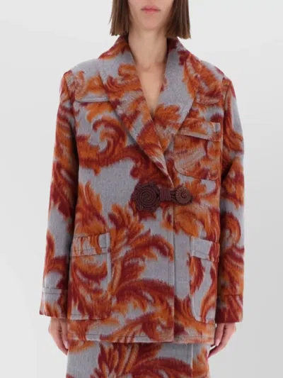 Etro Stylish Jacket With Bold Pattern And Pockets In Multi