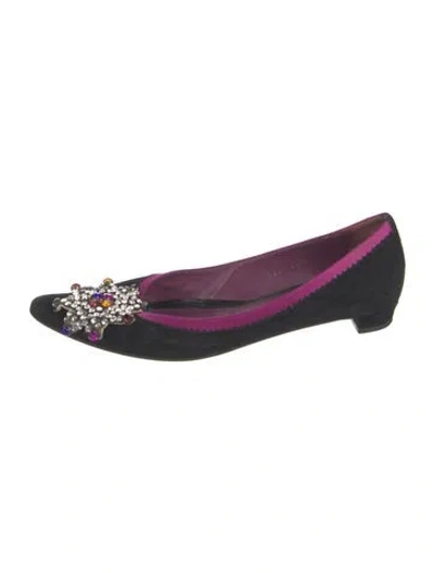 Pre-owned Etro Suede Ballet Flats In Purple