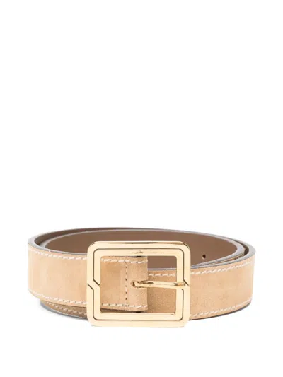 Etro Suede Belt In Neutral