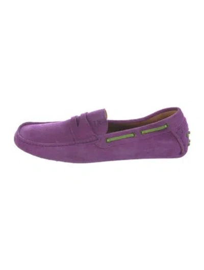 Pre-owned Etro Suede Boat Shoes In Purple